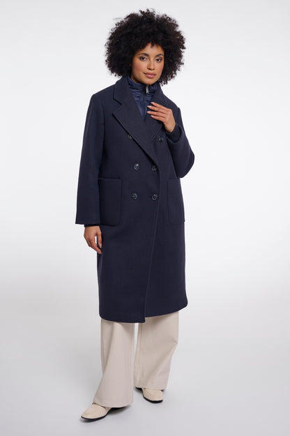 Rino & Pelle Noomi Detachable Collar Coat Dark Navy