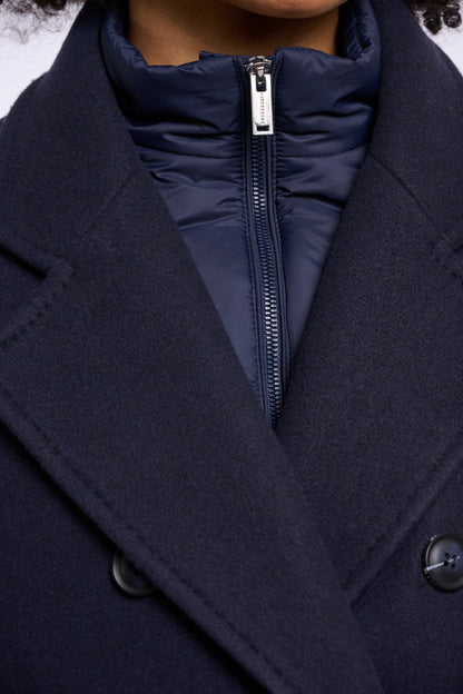 Rino & Pelle Noomi Detachable Collar Coat Dark Navy