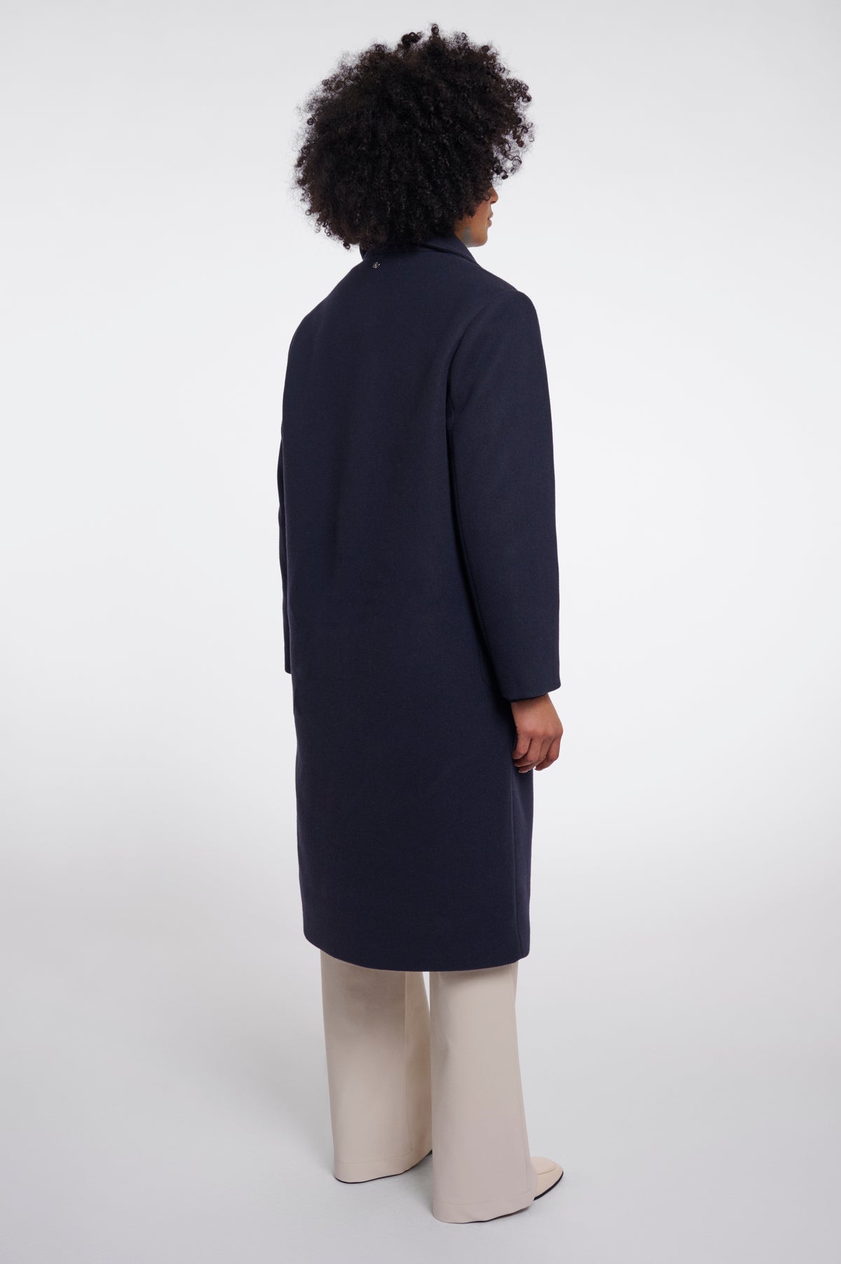Rino & Pelle Noomi Detachable Collar Coat Dark Navy