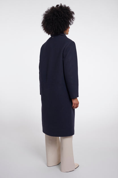 Rino & Pelle Noomi Detachable Collar Coat Dark Navy