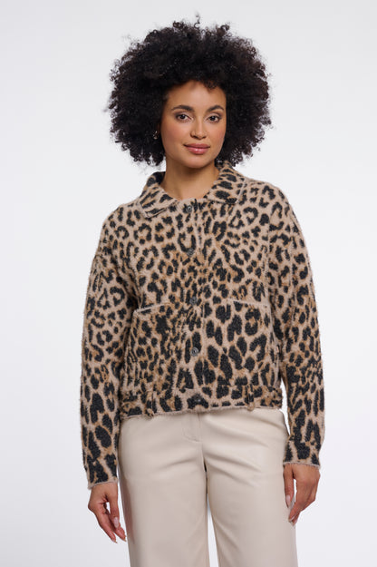 Rino & Pelle Bubbly Boxy Jacket-Light Leopard