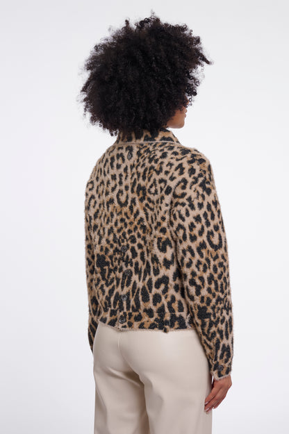 Rino & Pelle Bubbly Boxy Jacket-Light Leopard