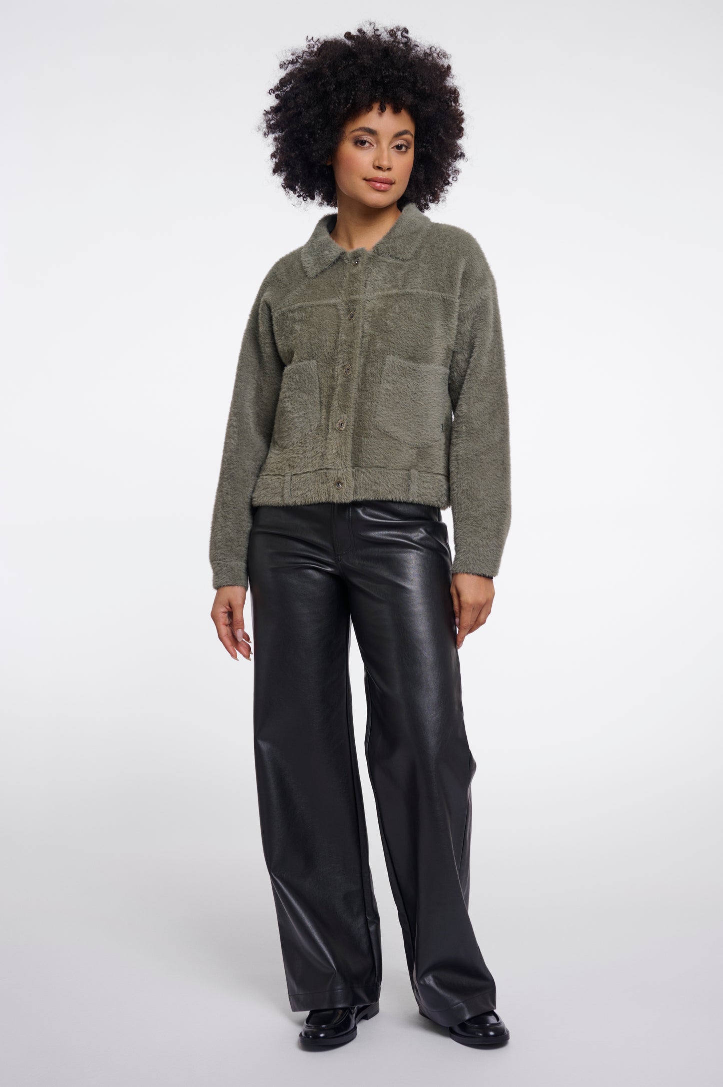 Rino & Pelle Bubbly Boxy Jacket-Green Ash