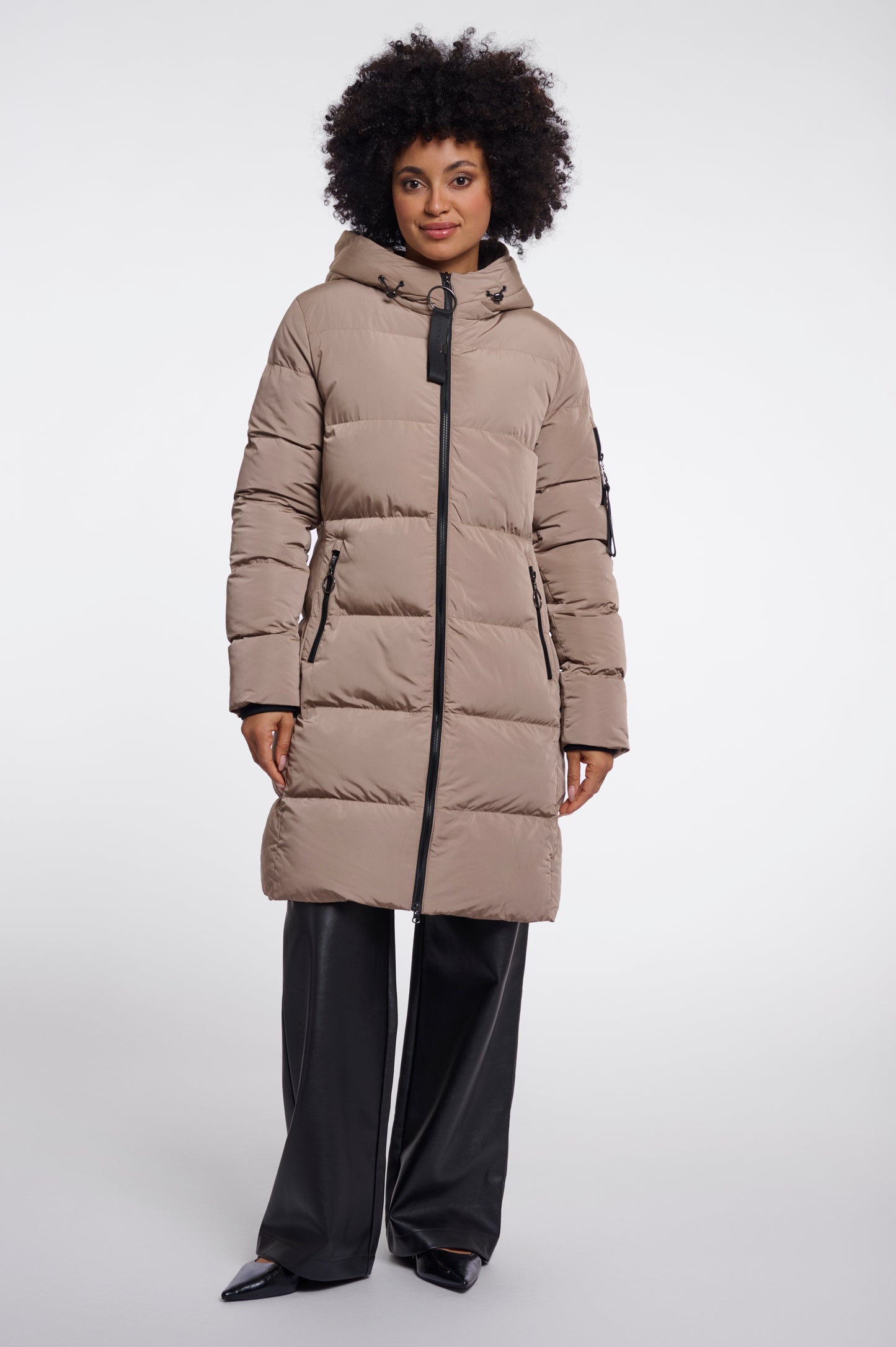 Rino & Pelle Jade Padded Hooded Coat Toffee