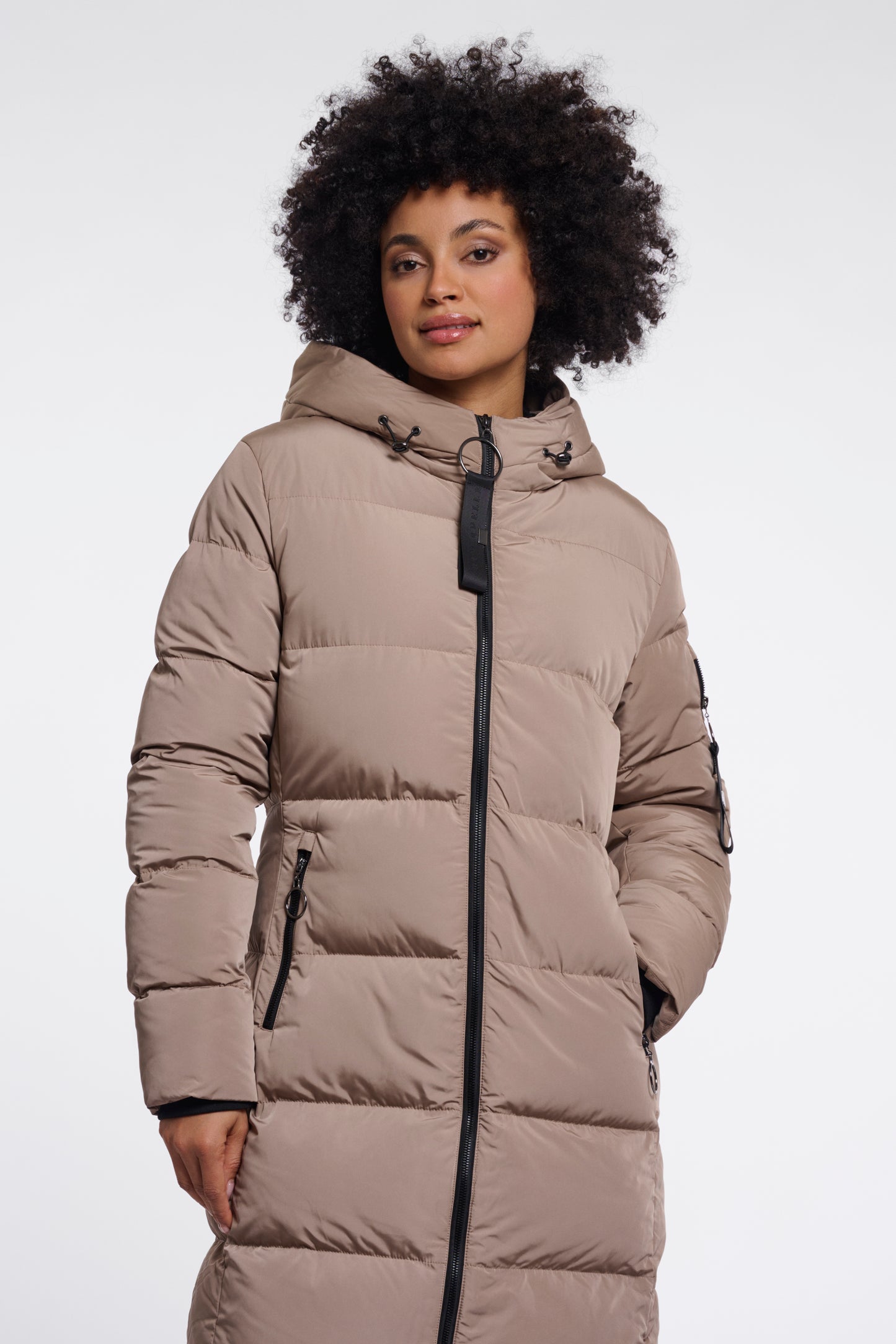 Rino & Pelle Jade Padded Hooded Coat Toffee