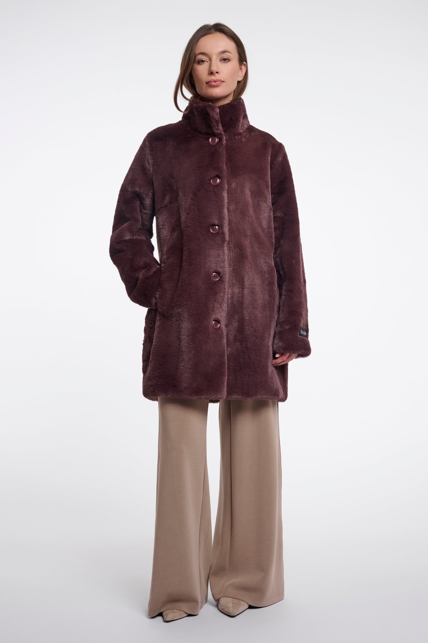 Rino & Pelle Nonna Faux Fur Coat Chocolate Bean