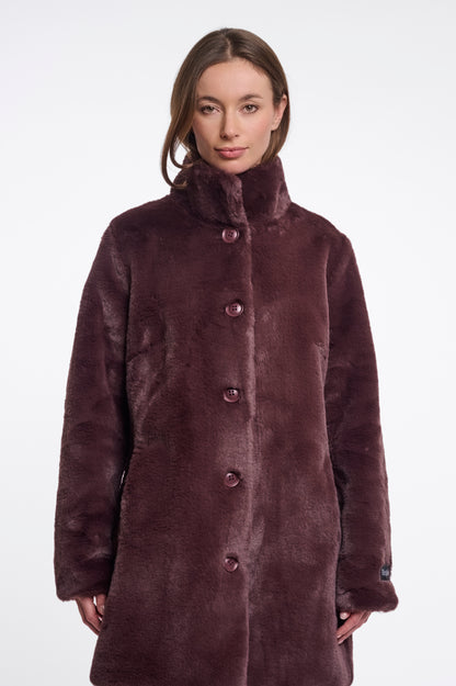 Rino & Pelle Nonna Faux Fur Coat Chocolate Bean