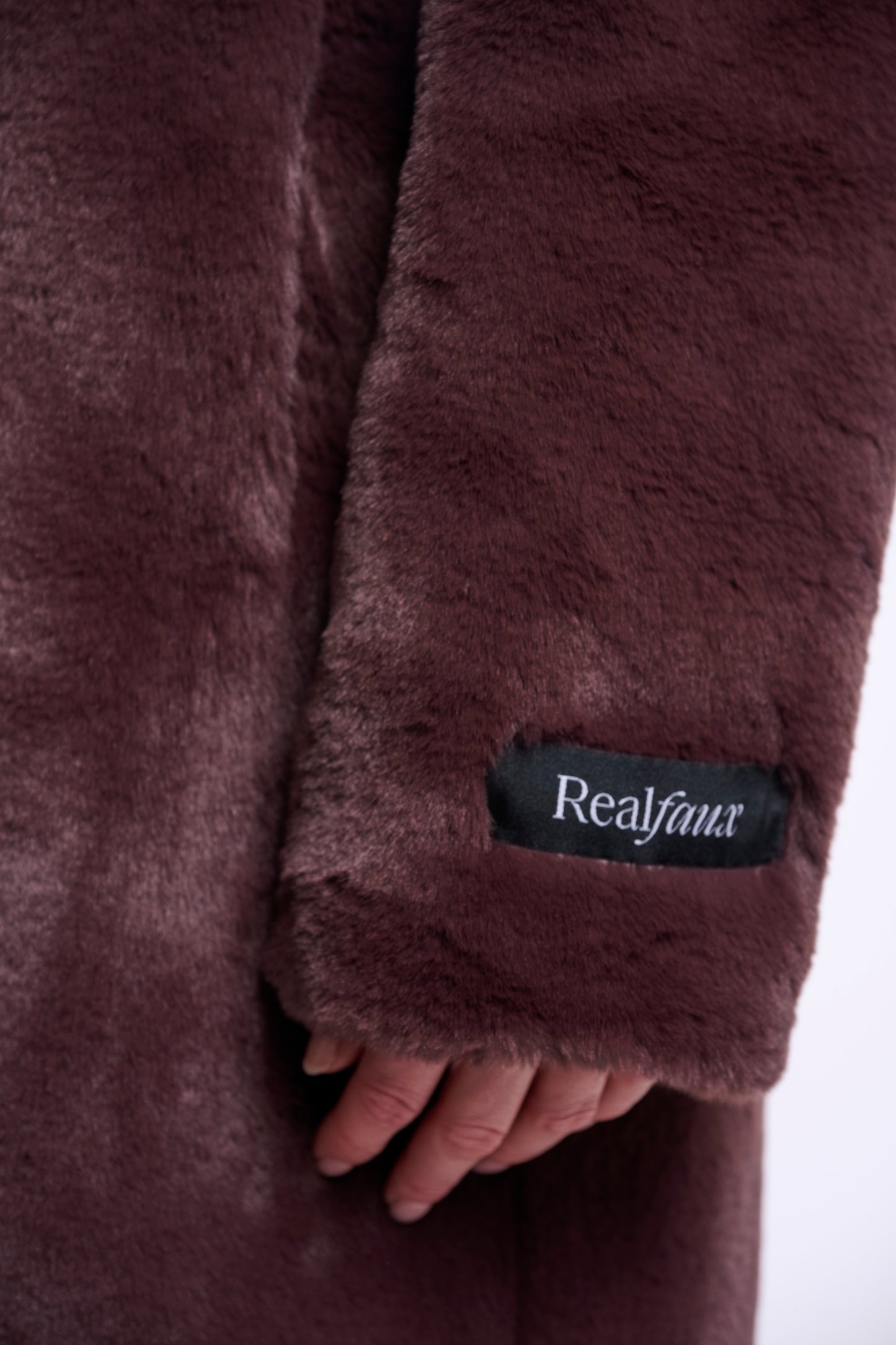 Rino & Pelle Nonna Faux Fur Coat Chocolate Bean