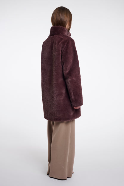 Rino & Pelle Nonna Faux Fur Coat Chocolate Bean