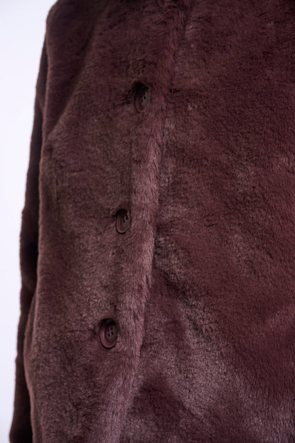 Rino & Pelle Vie Faux Fur Jacket Chocolate Bean