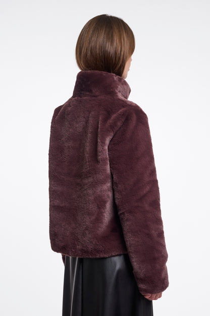 Rino & Pelle Vie Faux Fur Jacket Chocolate Bean