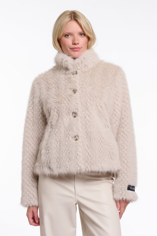 Rino & Pelle Vie Faux Fur Jacket-Birch Dessin