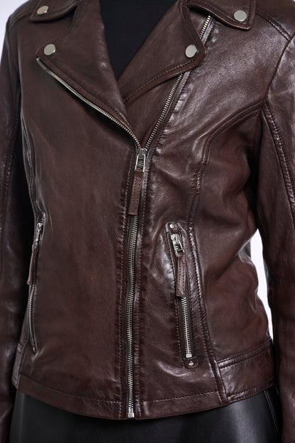 Rino & Pelle Ludwig Leather Biker Jacket-Coffee Roast