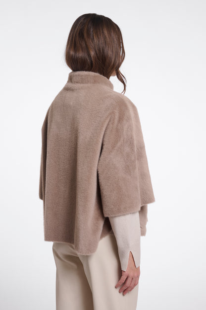 Rino & Pelle Dewi Faux Fur Cape-Mocha Latte