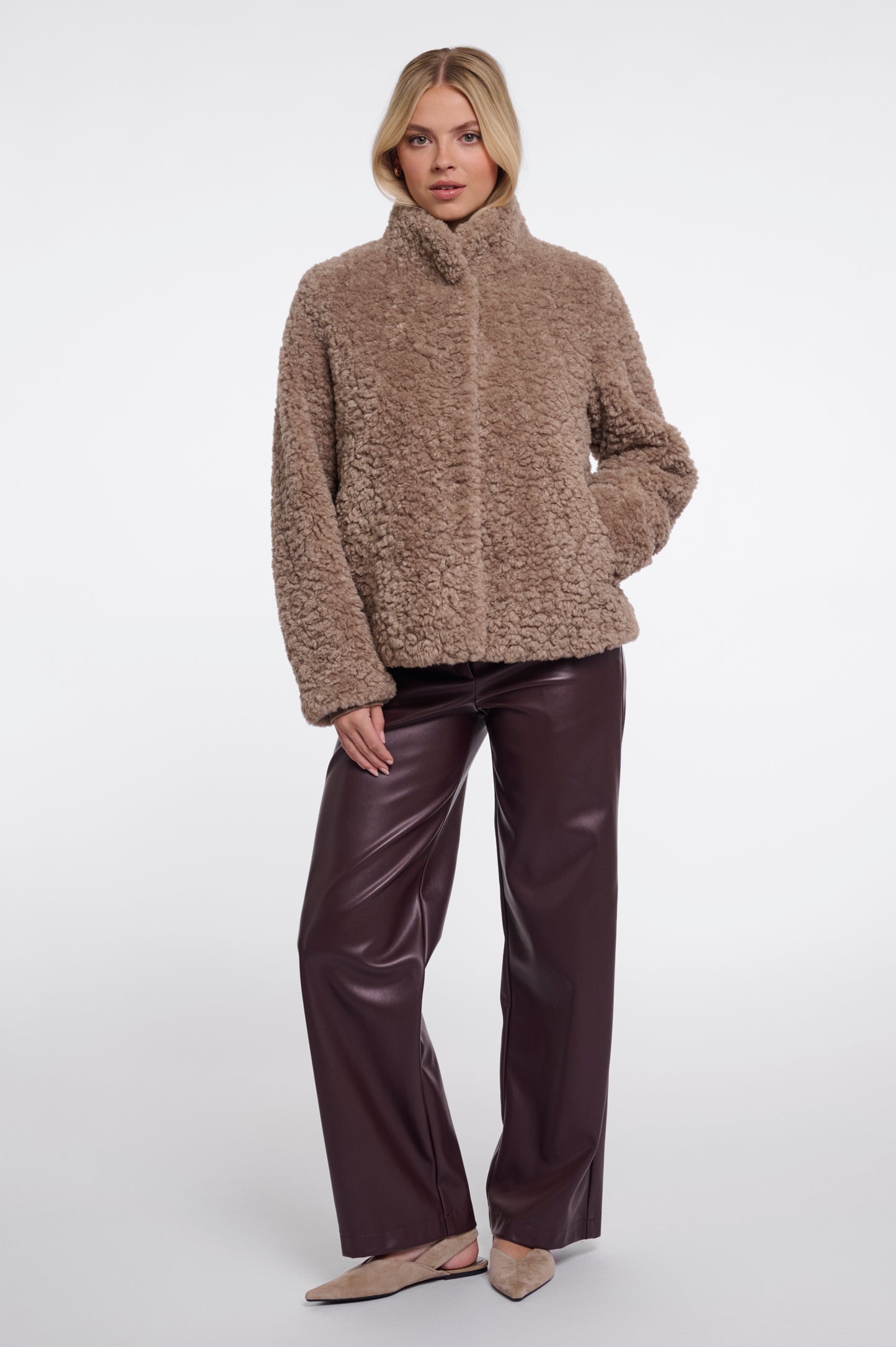Rino & Pelle Kion Faux Fur Jacket-Mocha Latte