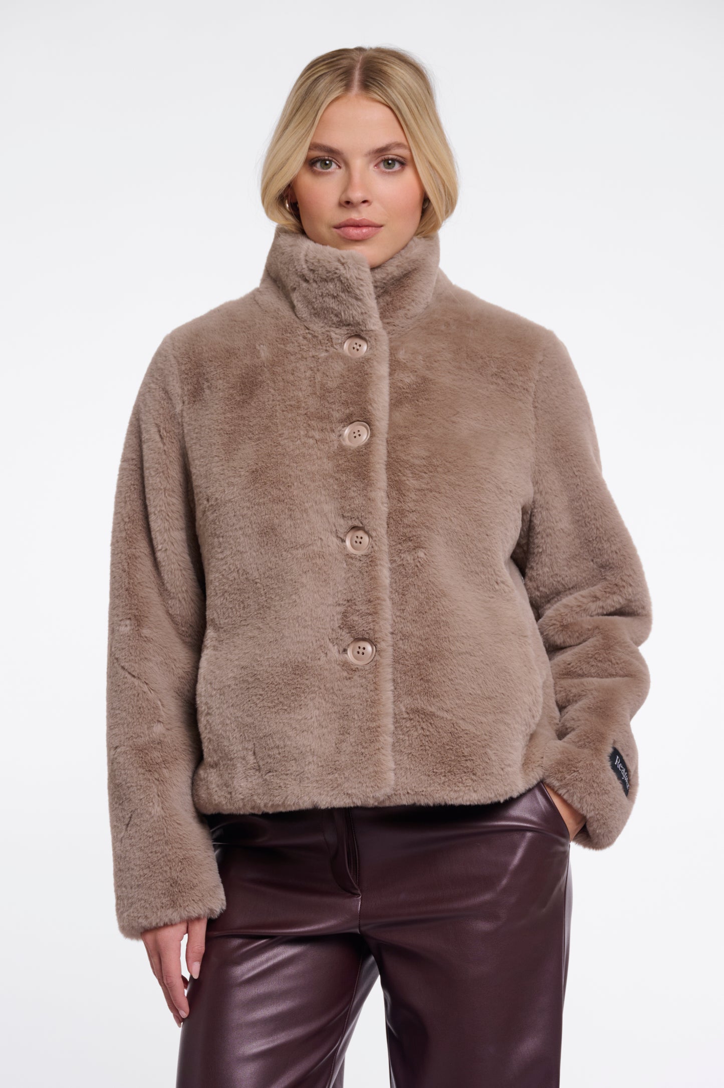 Rino & Pelle Vie Faux Fur Jacket Mocha Latte