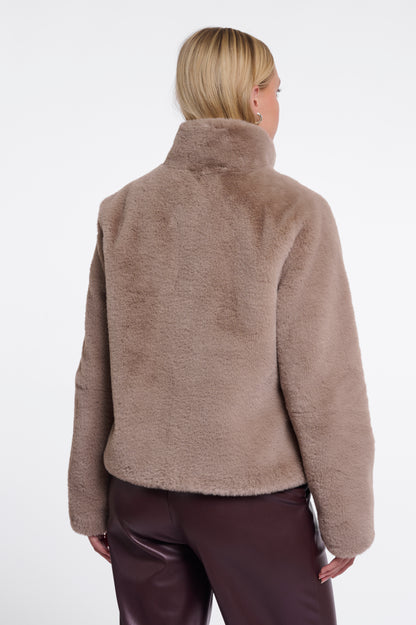 Rino & Pelle Vie Faux Fur Jacket Mocha Latte