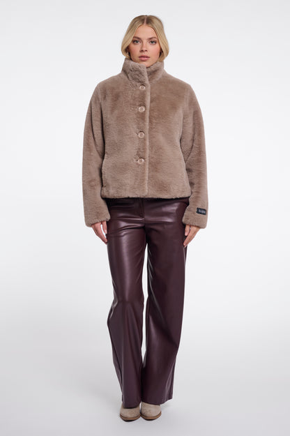 Rino & Pelle Vie Faux Fur Jacket Mocha Latte