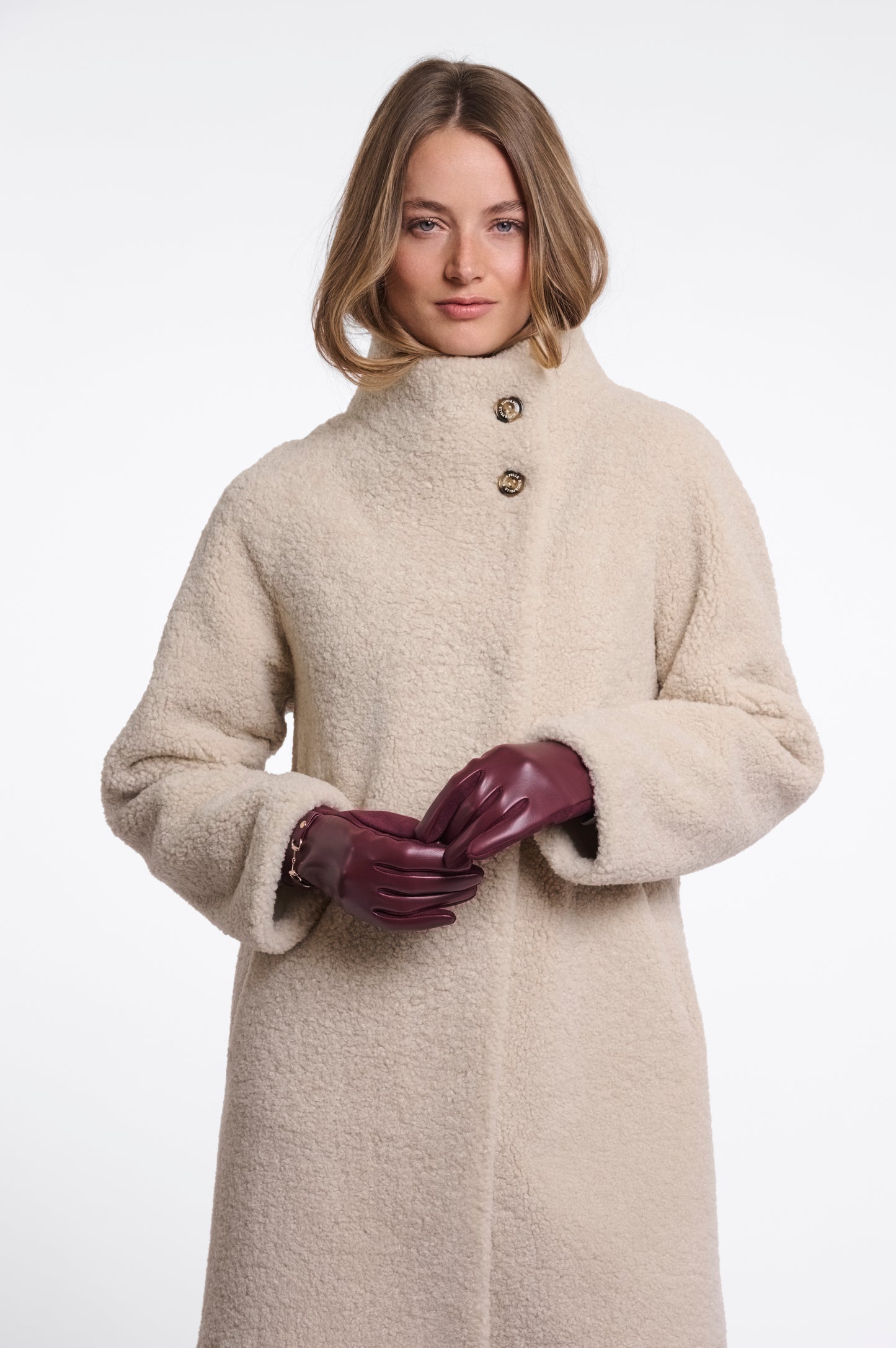 Rino & Pelle Havila Faux Leather Gloves Sangria