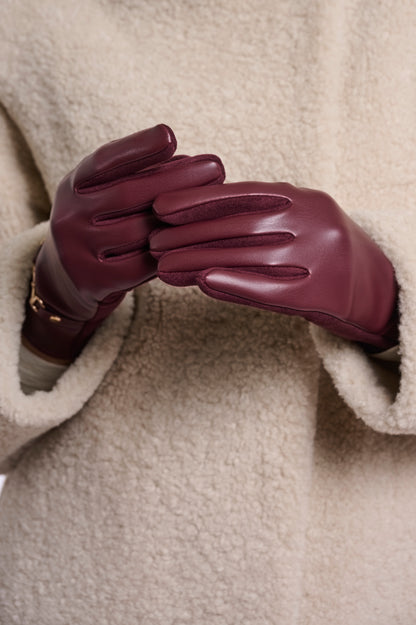 Rino & Pelle Havila Faux Leather Gloves Sangria