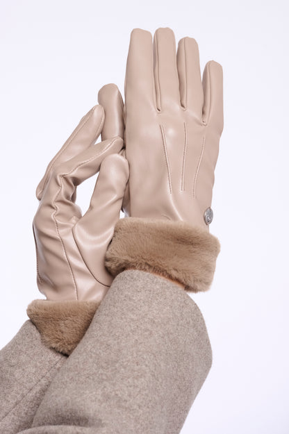 Rino & Pelle Arca Faux Fur Gloves Pearl Taupe