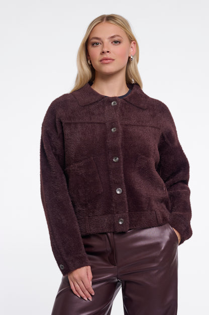 Rino & Pelle Bubbly Boxy Jacket-Fudge Cloak