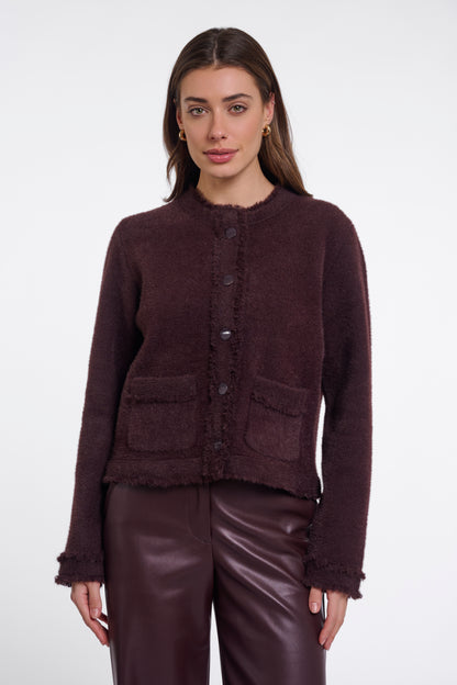 Rino & Pelle Florieke Fringe Detail Jacket-Fudge Cloak