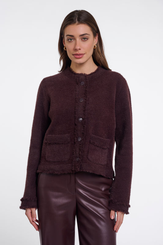 Rino & Pelle Florieke Fringe Detail Jacket-Fudge Cloak