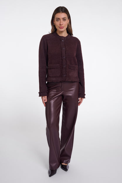 Rino & Pelle Florieke Fringe Detail Jacket-Fudge Cloak