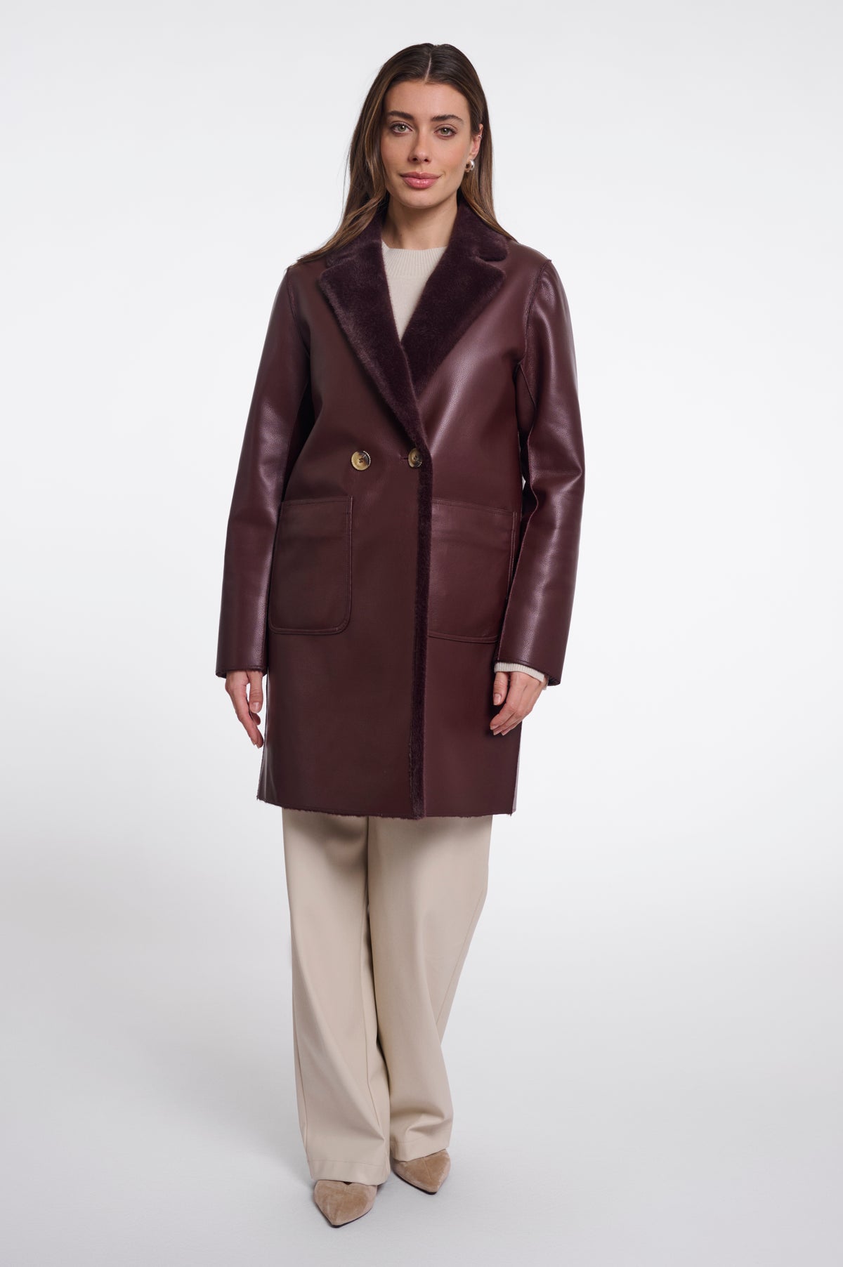Rino & Pelle Ivon Reversible Coat Fudge Cloak