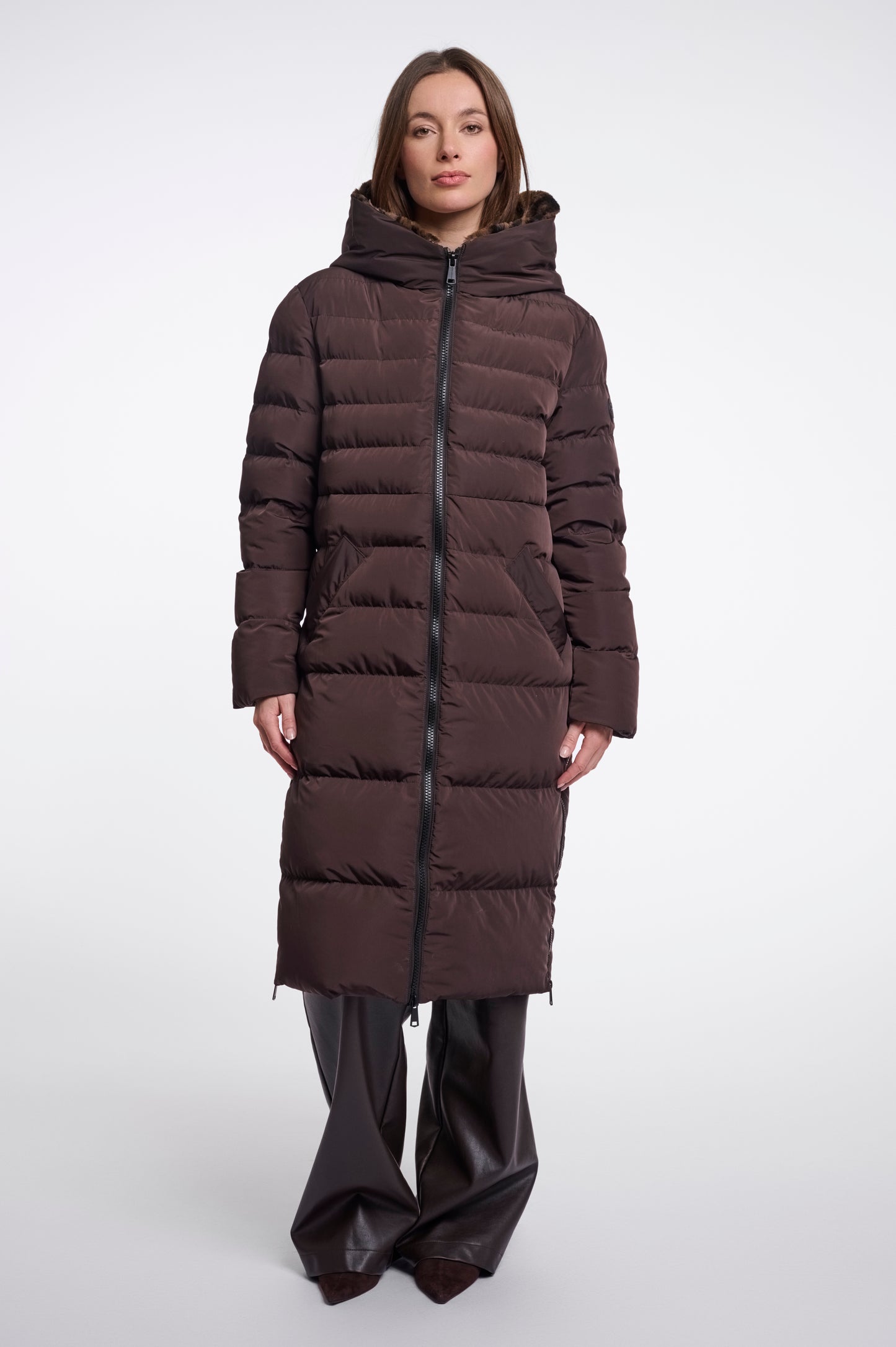 Rino & Pelle Keilafur Padded Coat Peated Brown