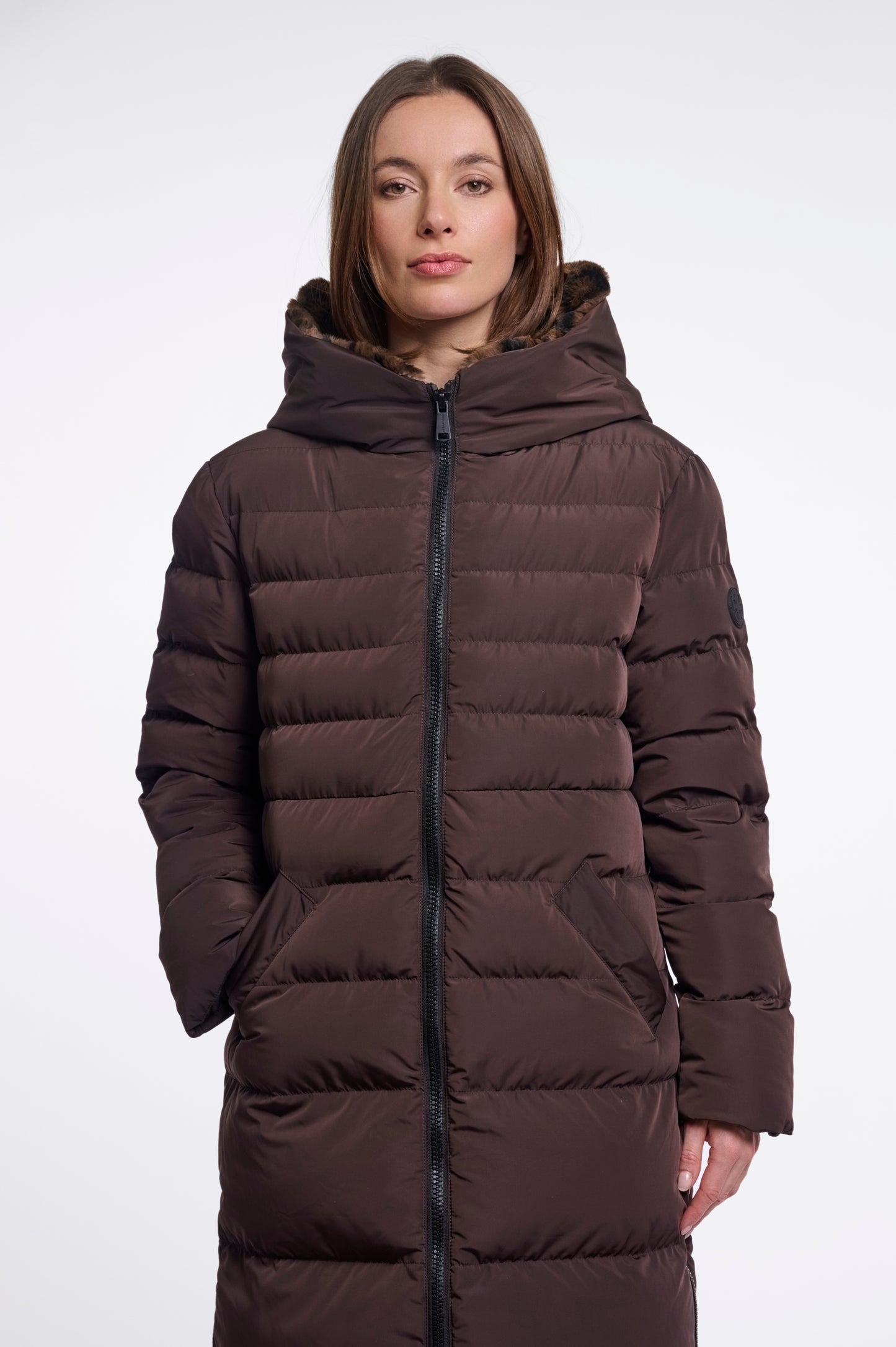 Rino & Pelle Keilafur Padded Coat Peated Brown