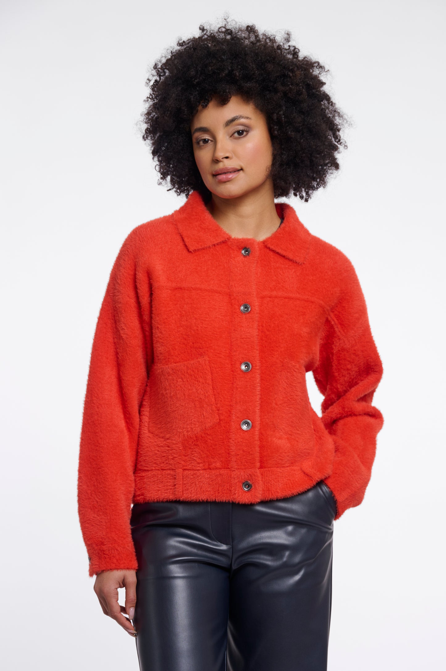 Rino & Pelle Bubbly Boxy Jacket-Luminous Red