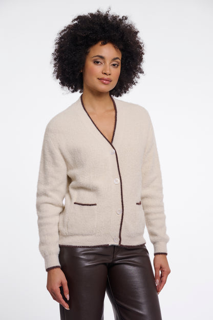 Rino & Pelle Iqra Button Cardigan Birch Coffee