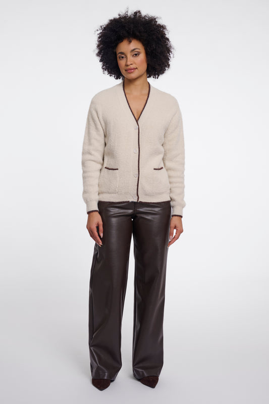 Rino & Pelle Iqra Button Cardigan Birch Coffee