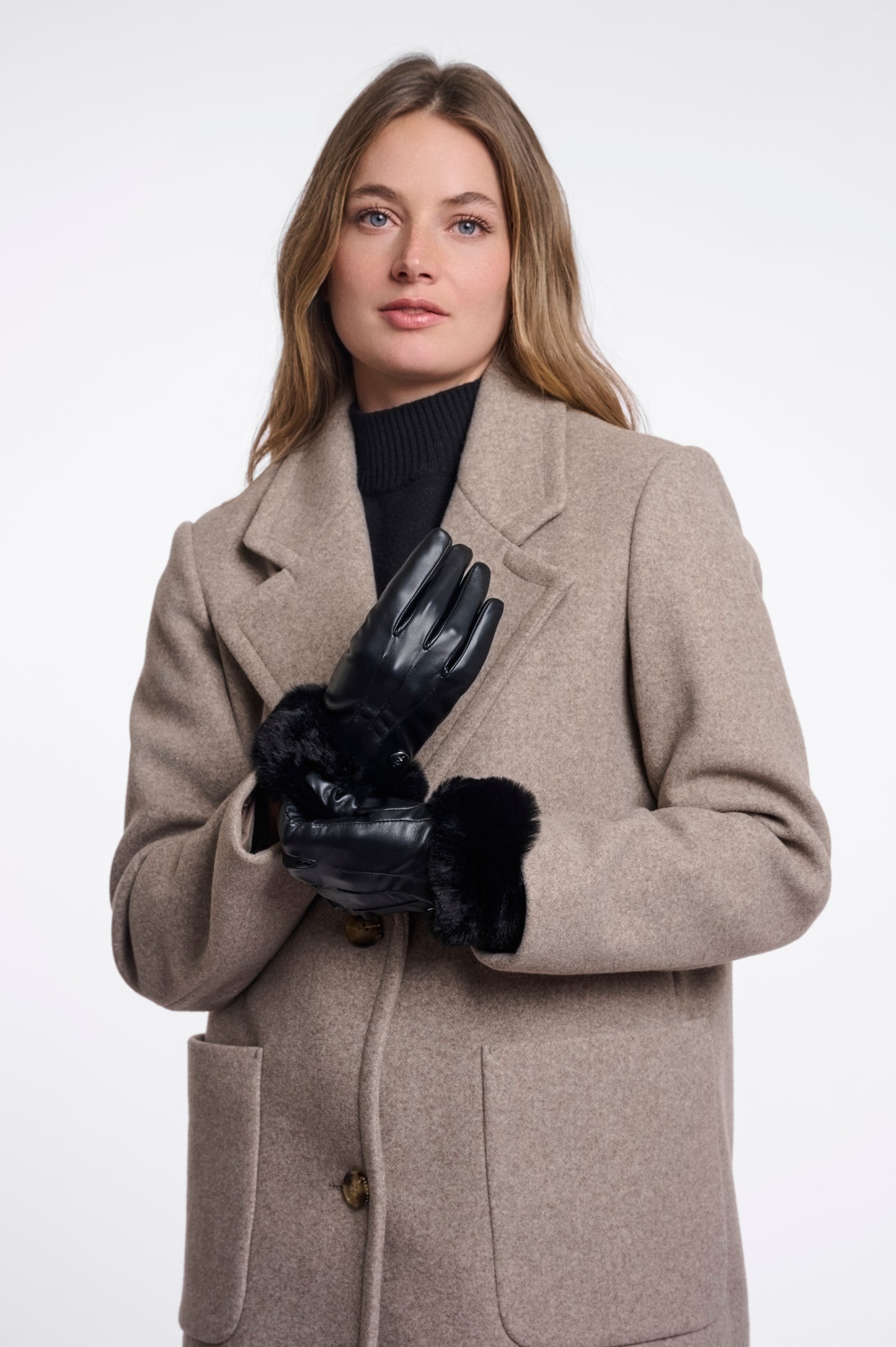 Rino & Pelle Arca Gloves Faux Fur Gloves Black