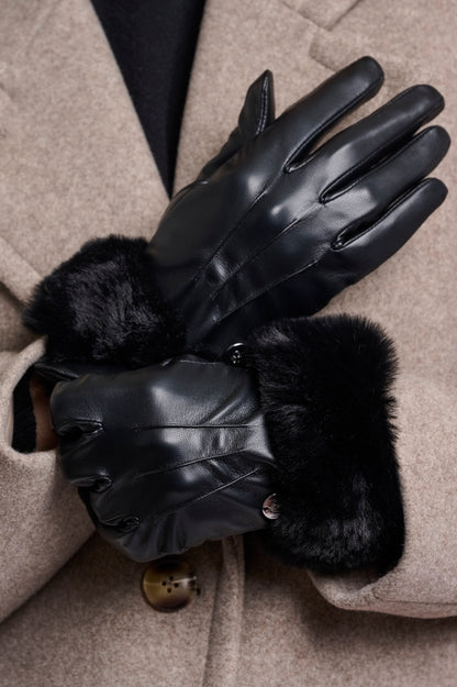 Rino & Pelle Arca Gloves Faux Fur Gloves Black