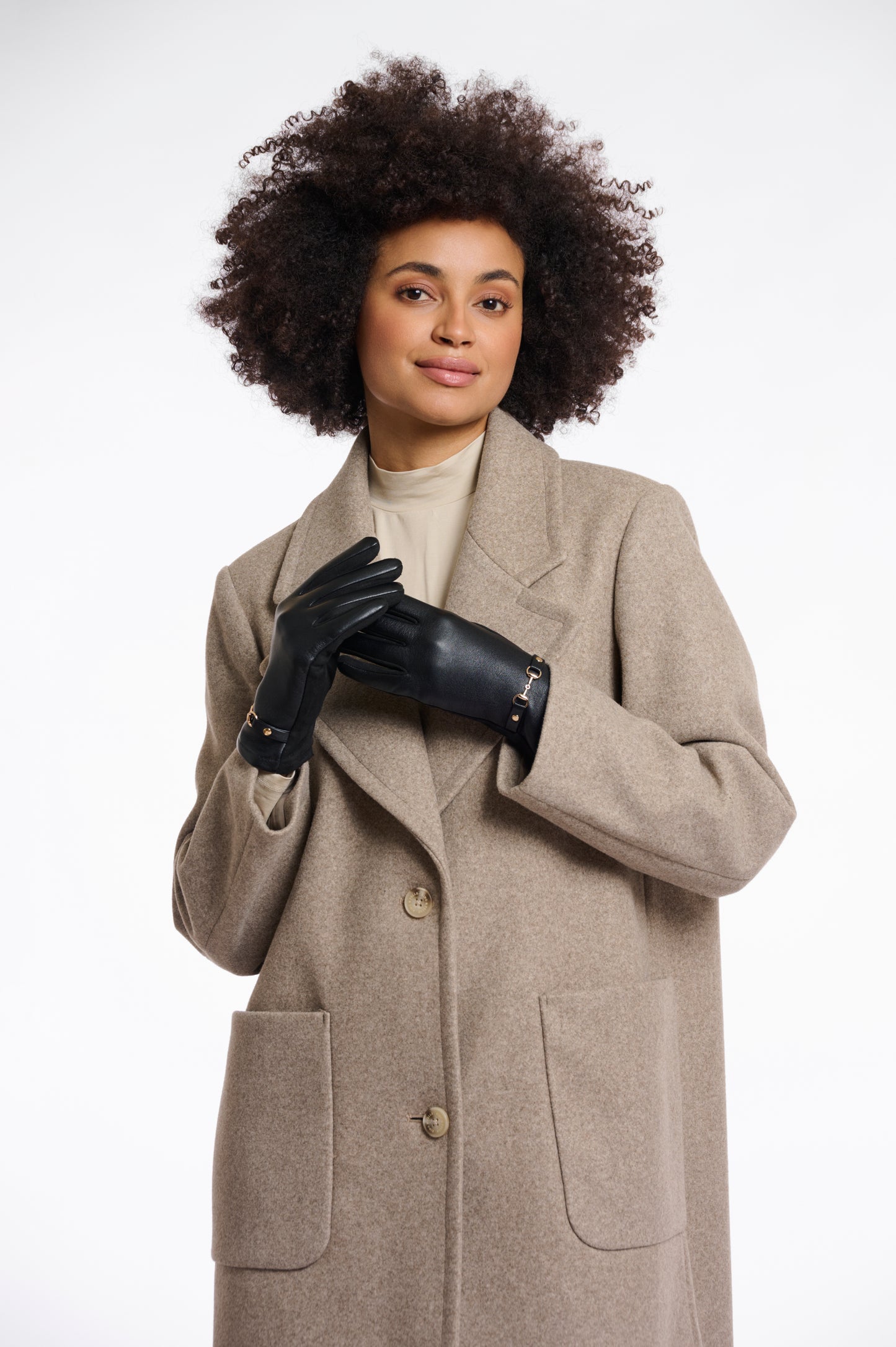 Rino & Pelle Havila Faux Leather Gloves Black