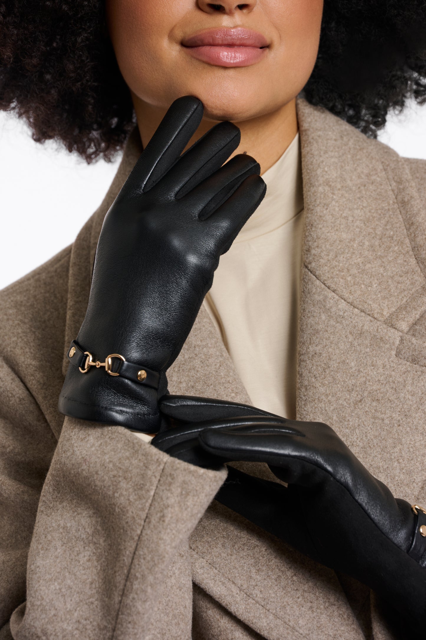 Rino & Pelle Havila Faux Leather Gloves Black