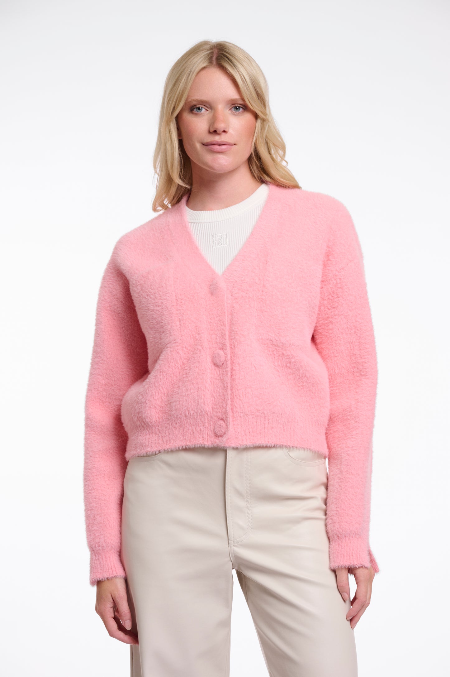 Rino & Pelle Isarea Short V-neck Cardigan Cotton Candy