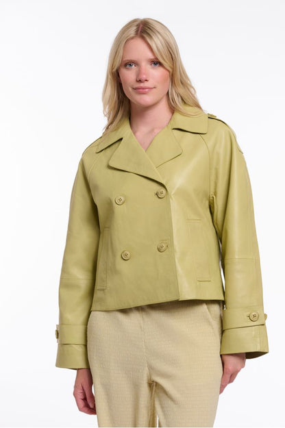 Rino & Pelle Lotte Leather Jacket Green Curry