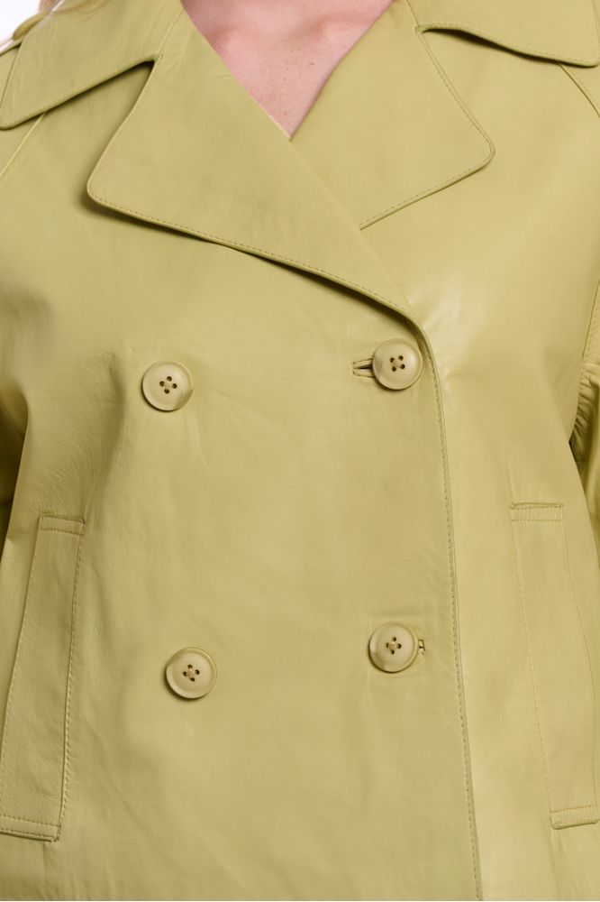 Rino & Pelle Lotte Leather Jacket Green Curry