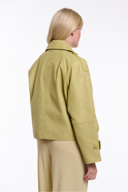 Rino & Pelle Lotte Leather Jacket Green Curry