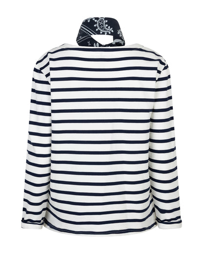 Red Button Terry Stripe  Dark Blue