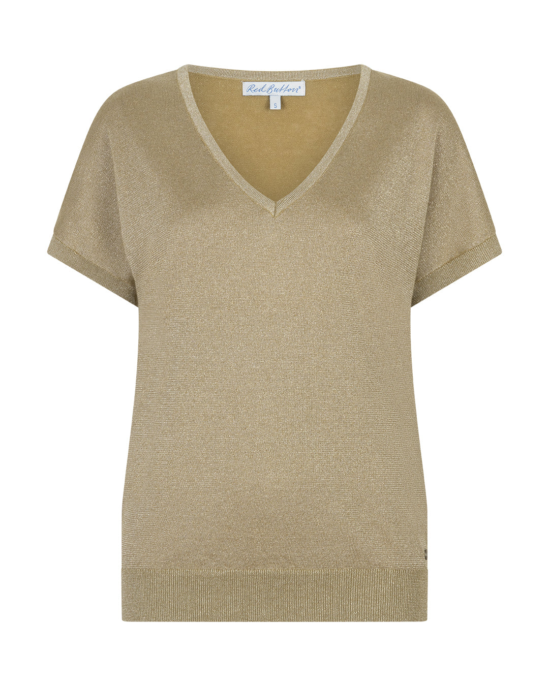 Red Button Jerry Sparkle Top Moss