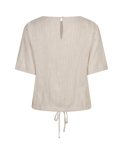 Red Button Skyler Pinstripe Blouse-Pebble