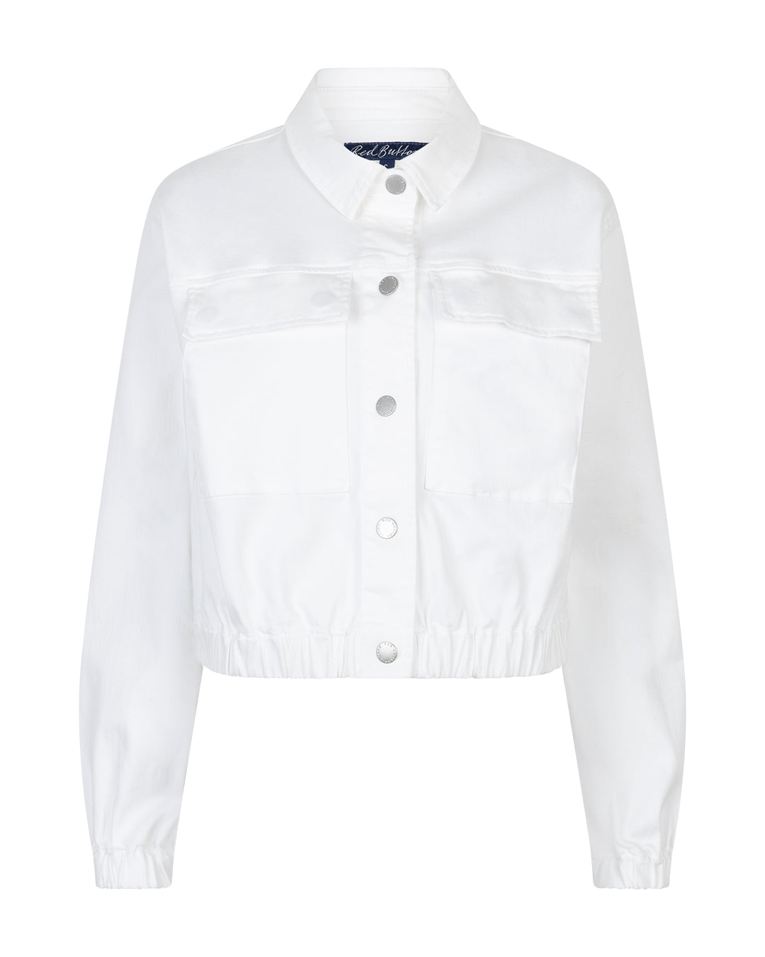Red Button Juno Jacket White Denim