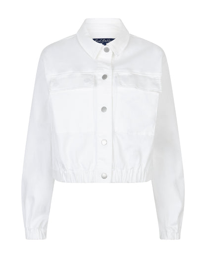 Red Button Juno Jacket White Denim
