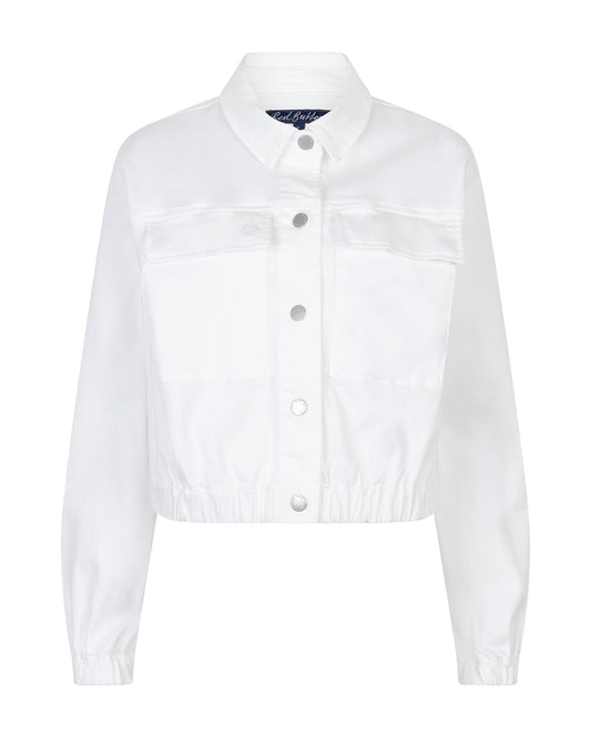 Red Button Juno Jacket White Denim