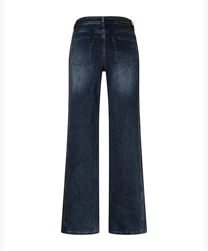 Red Button Claudette Insert Blue Black Denim